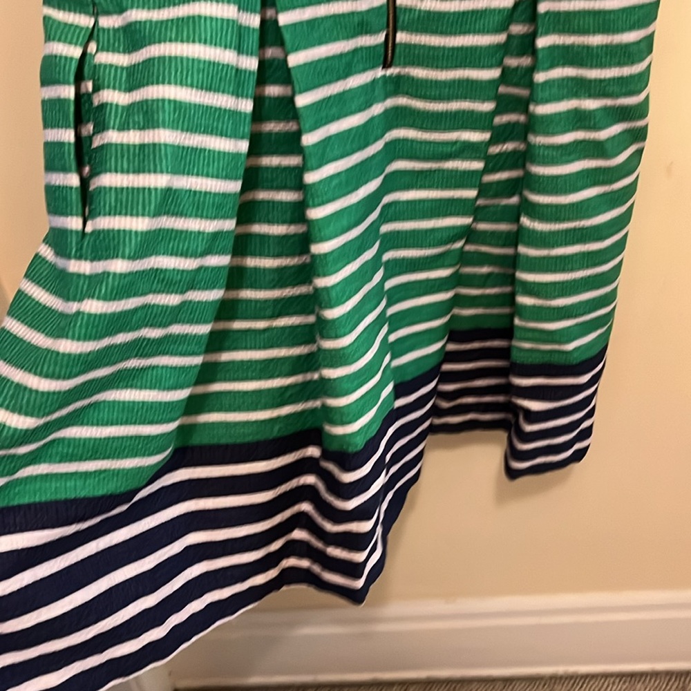 Just…Taylor dress, women’s size 10, green and navy with white stripes - Picture 9 of 10